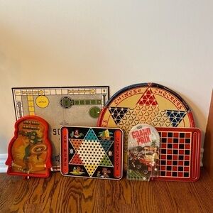 𝅺vintage Game Boards and Pinball Games Lot